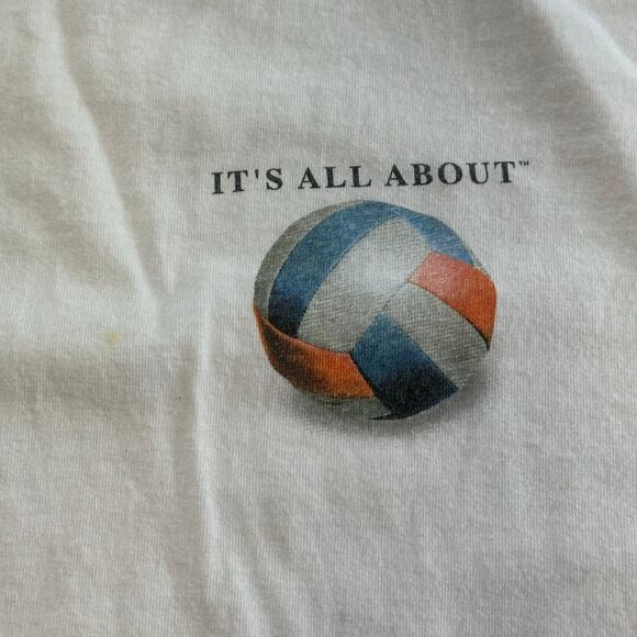 Vintage Coed Its All About Volleyball Graphic Shoe Shirt 90s Mens  Large - Picture 4 of 7